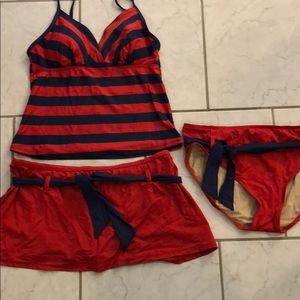Tankini red and navy